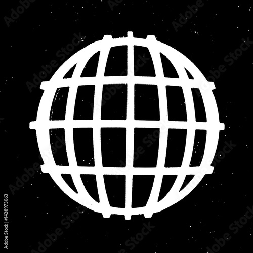 Unique representation of our planet as a stylized globe set against a cosmic black background showcasing the beauty of simplicity