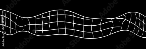 Abstract white wave pattern against a dark background showcasing fluid motion and simplicity in design