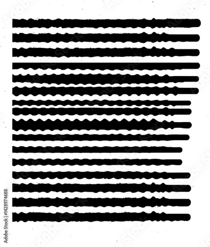Artistic arrangement of wavy black lines creating rhythm and movement on a blank canvas