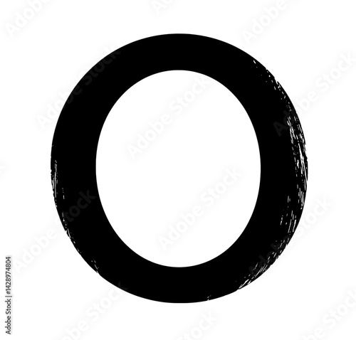 Intriguing black circular design created with bold brush strokes captures attention and evokes curiosity in a minimalistic fashion