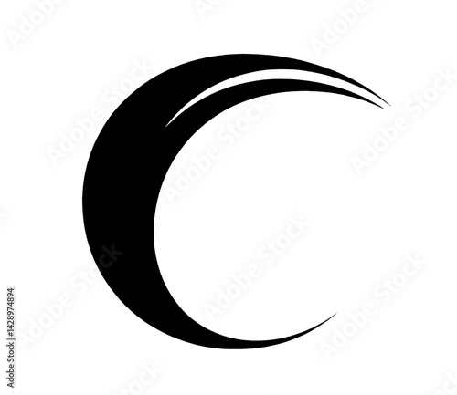 Creative black crescent shape with an elegant design that inspires imagination and artistic expression