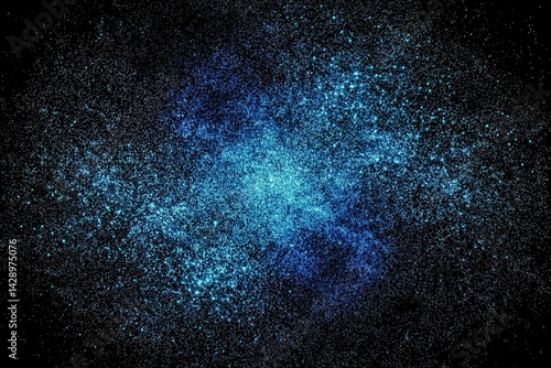 Obraz na płótnie Abstract Blue Cosmic Background Texture, noise texture effect, large banner copy space ,abstract noise texture banner w salonie