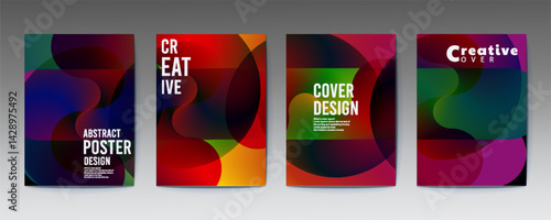 abstract poster design, Artworks, posters inspired postmodern of vector abstract dynamic symbols with bold geometric shapes, useful for web background, poster art design, magazine
