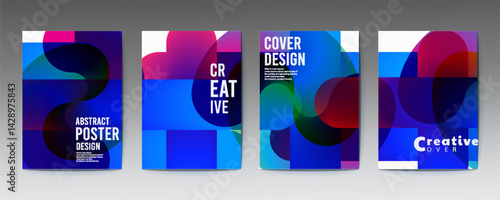 abstract poster design, Artworks, posters inspired postmodern of vector abstract dynamic symbols with bold geometric shapes, useful for web background, poster art design, magazine