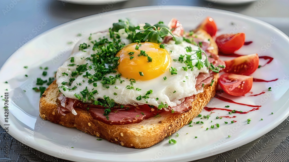 This vibrant breakfast plate combines golden egg yolk, fresh greens, and hearty flavors for a satisfying start to the day. This vibrant breakfast plate combines golden egg yolk, fresh greens, and hearty flavors for a satisfying start to the day.