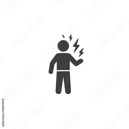 Stress Icon: Symbolic representation of stress, frustration, and anxiety in a minimalistic design, ideal for conveying emotional and mental state concepts.