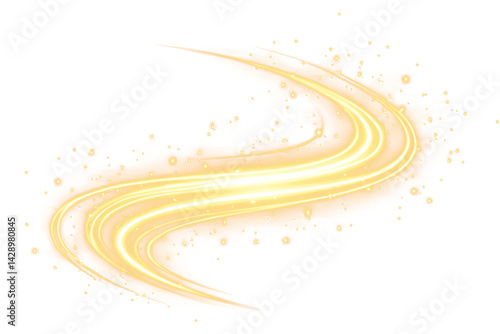 Wallpaper Mural Golden Swirls of Light and Sparkle Decoration isolated on a transparent background Torontodigital.ca