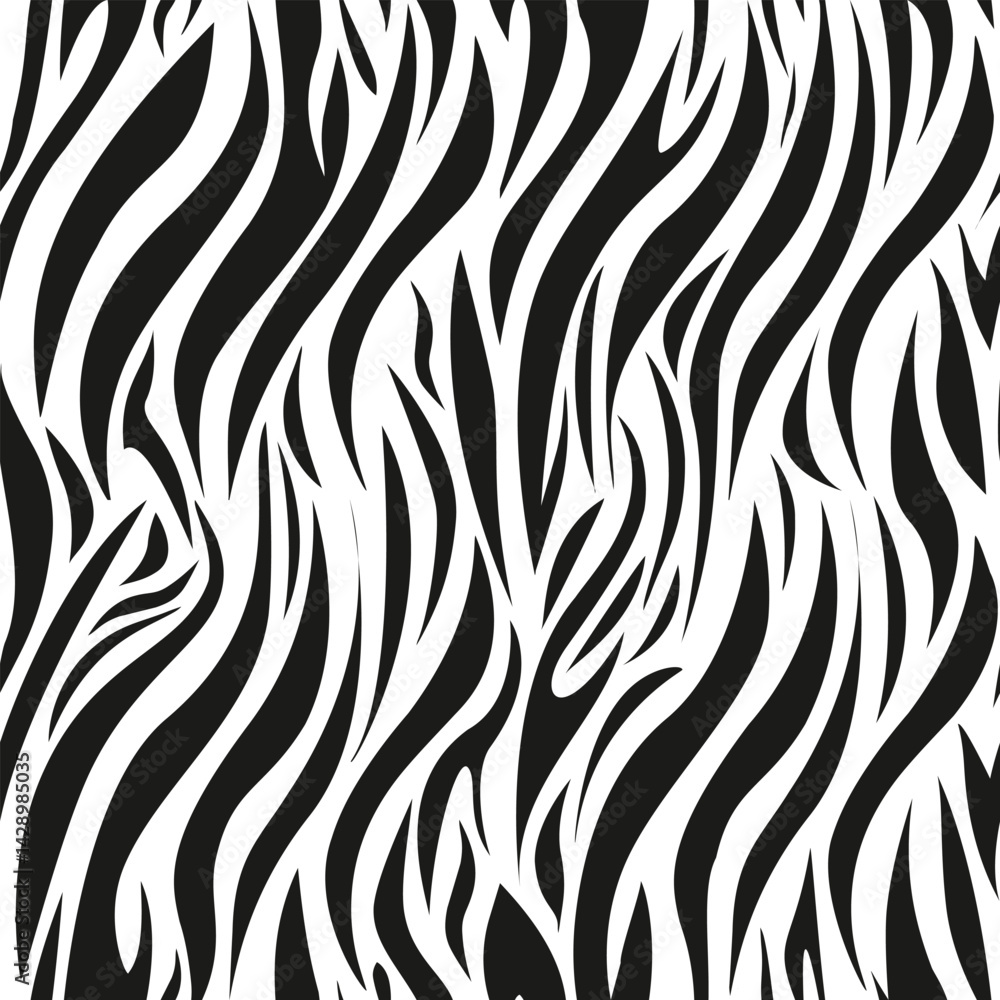 A dizzying zebra pattern of bold black stripes on a white background A dizzying zebra pattern of bold black stripes on a white background