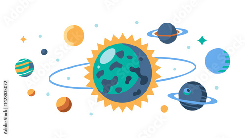 star sun in space, icon