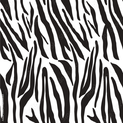 Zebra Stripes Abstract Art in Black and White