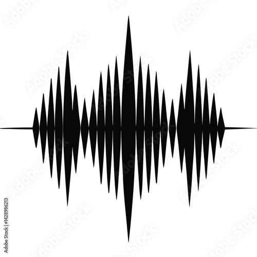 Isolated Black Vector Musician using Element waveform With White Background