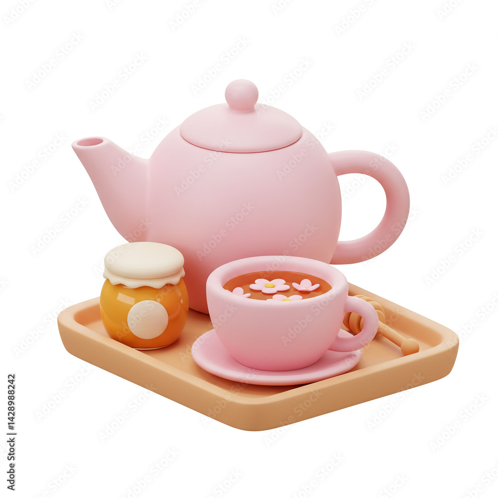 3d Illustration Enjoying Tea with Honey A Pink Aesthetic Still Life
3d Illustration Enjoying Tea with Honey A Pink Aesthetic Still Life