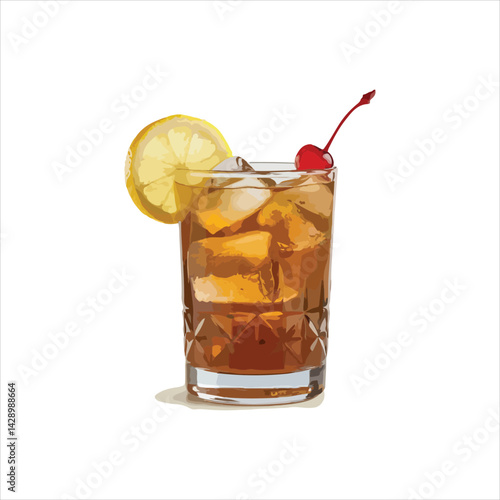 glass of cola with ice