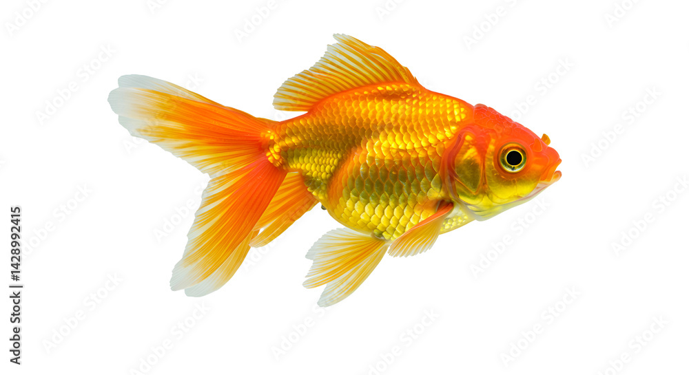 Fototapeta premium Goldfish isolated on transparent background