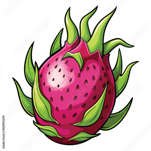 Vibrant Dragon Fruit Illustration