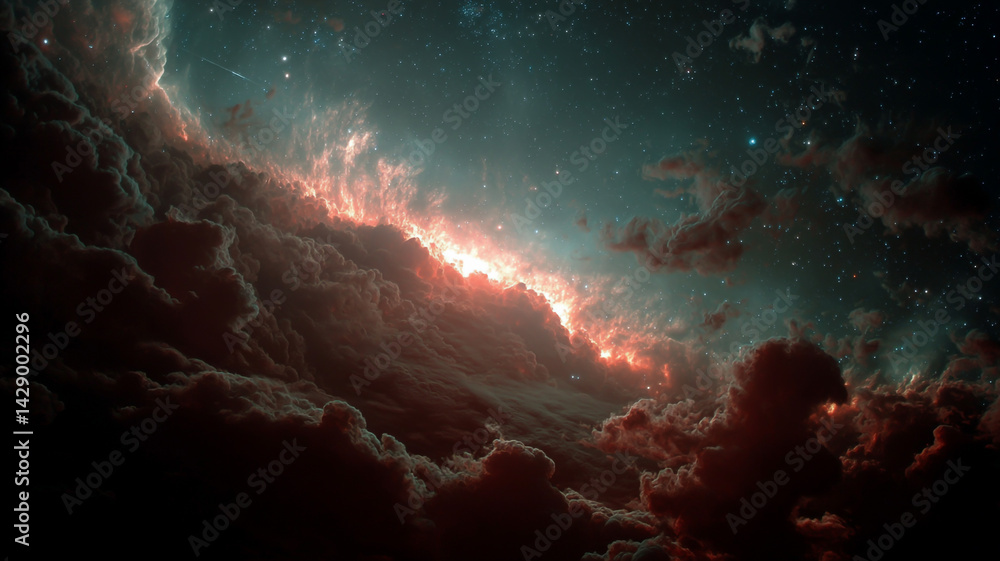 Fototapeta premium fantasy galaxy cosmic aurora wallpaper