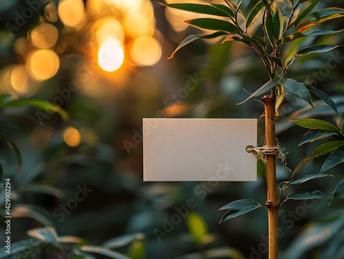 Obraz na płótnie Peaceful bamboo card in morning light w salonie