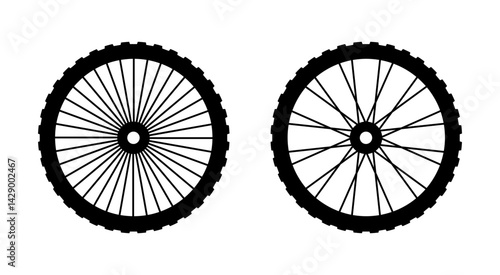 Mountain Bike Wheel with Thick Tread. Vector illustration