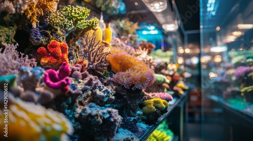 Fototapeta Naklejka Na Ścianę i Meble -  Bright coral reef aquarium with colorful fish