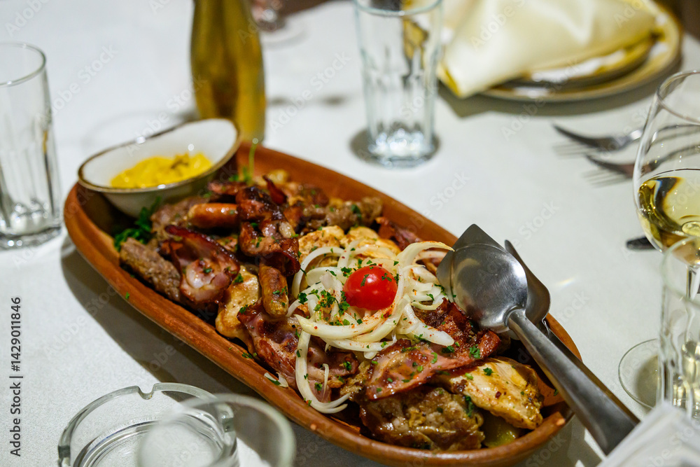 Mixed hot grill and fried vegetables