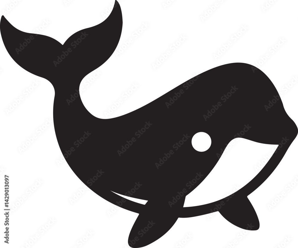 Naklejka premium Blue whale silhouette vector image