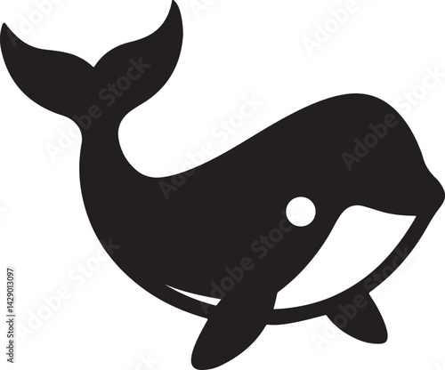 Blue whale silhouette vector image