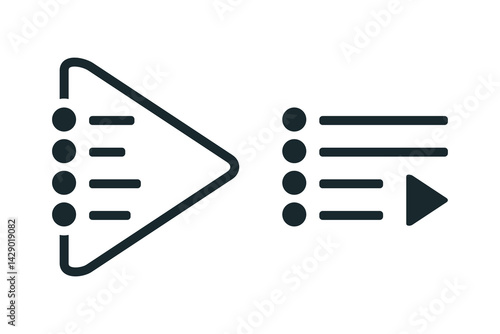 Video playlist icon. Illustration vector