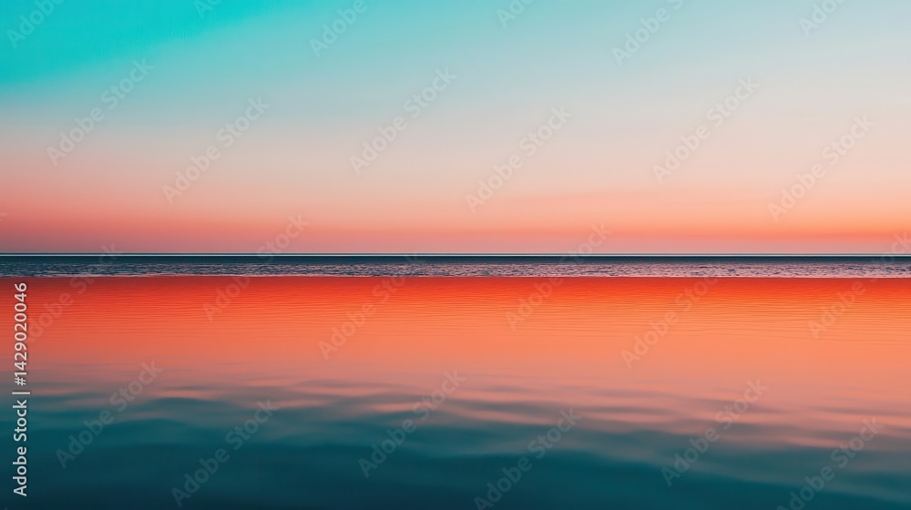 Obraz premium Abstract symmetry in mirrored tide image, artistic ocean visual