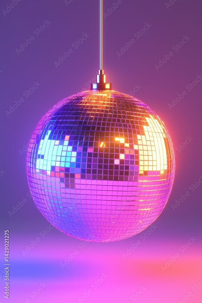 Obraz premium neon-lighted disco ball