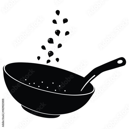 Modern Wok Vector – Authentic Asian Cooking Pan Illustration for Culinary & Design Projects