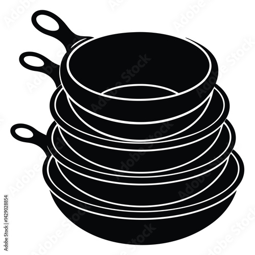 Modern Wok Vector – Authentic Asian Cooking Pan Illustration for Culinary & Design Projects