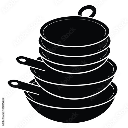Modern Wok Vector – Authentic Asian Cooking Pan Illustration for Culinary & Design Projects