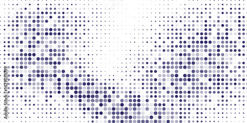 Abstract geometric blue background frame. Vector texture of chaotic hexagons, particles, fragments. A group of cells, an information grid. Banner for business, technology modern