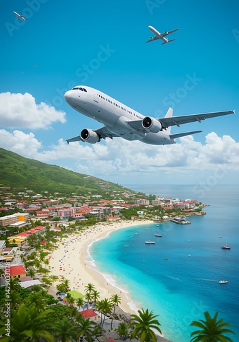 Wallpaper Mural Island Approach AI Generated Torontodigital.ca