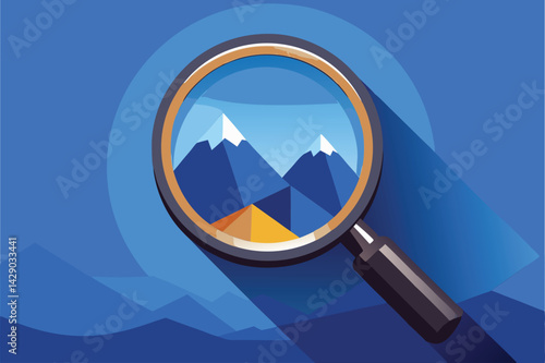 Magnifying Glass Reveals Breathtaking Mountain View