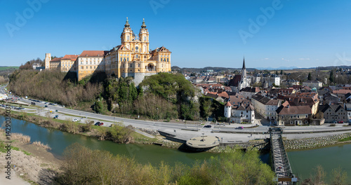 Melk in Austria. Old town panorama
