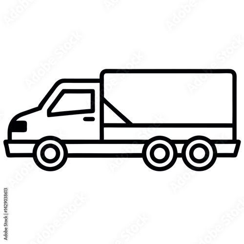 Clean Vector Icon of a Car Transport Truck – Monochrome Design for Stock Images
