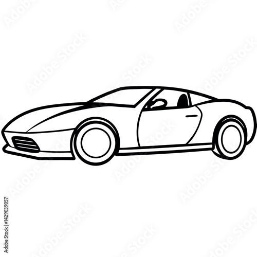 Clean Vector Icon of a Roadster – Sleek Design on White Background