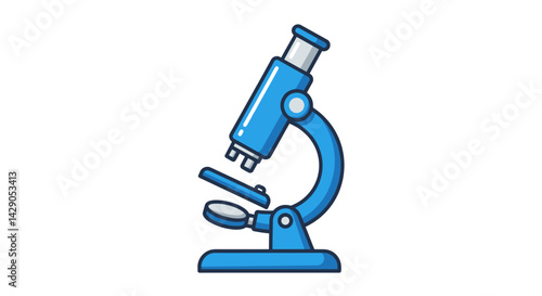 Microscope Laboratory Science Equipment Flat Vector Icon