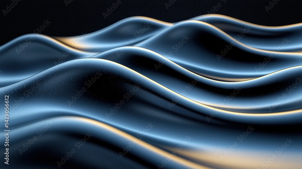 Fototapeta premium Abstract Smooth, flowing waves with subtle light play