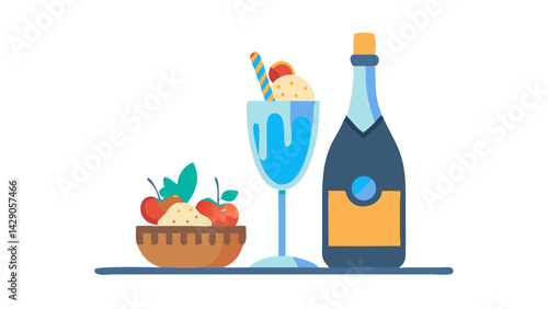 birthday, champagne, cocktail, icon 