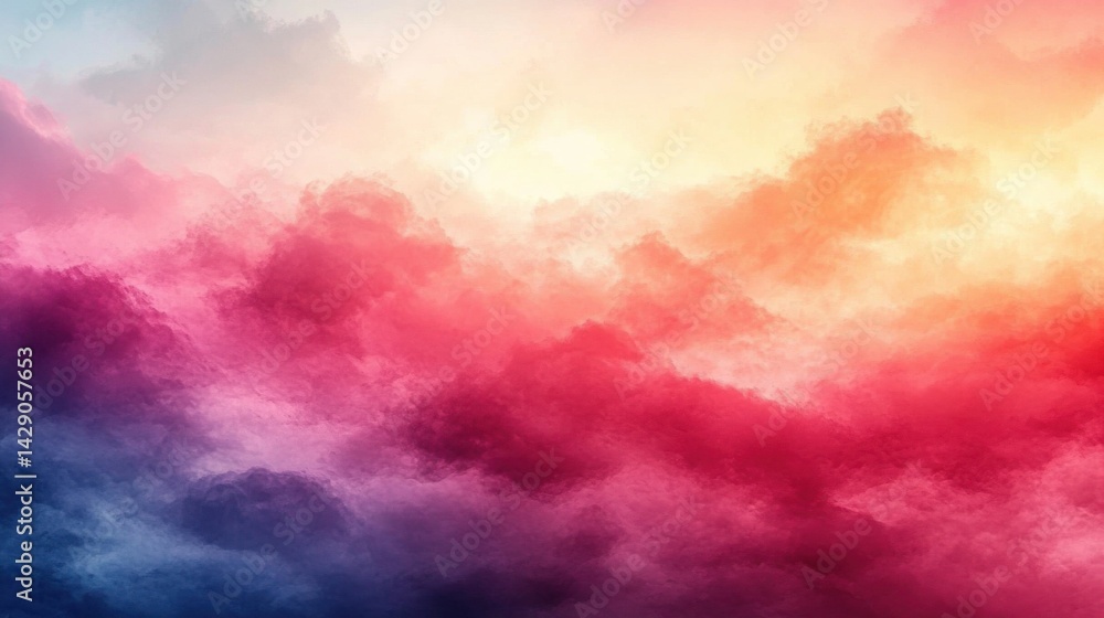 Vibrant Hues of a Dreamlike Colorful Sky Abstract Cloud Background Pastel Color Palette