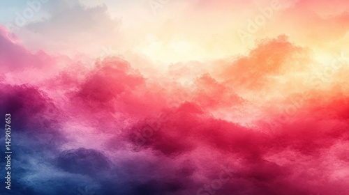 Obraz na płótnie Vibrant Hues of a Dreamlike Colorful Sky Abstract Cloud Background Pastel Color Palette w salonie