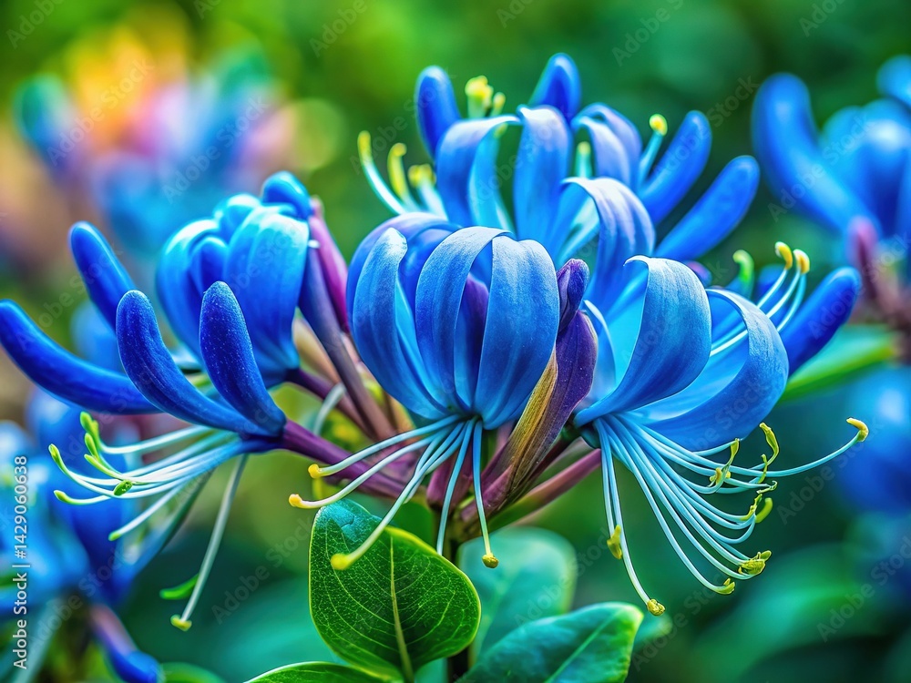 Fototapeta premium Beautiful Blue Honeysuckle Flowers