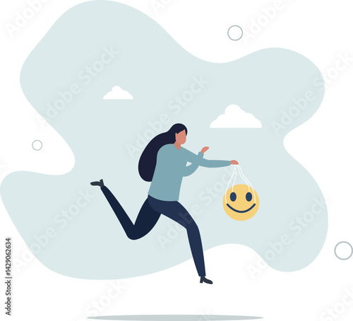 Control emotion or expression, emotional intelligence manage positive way to solve problem and conflict concept. character life .