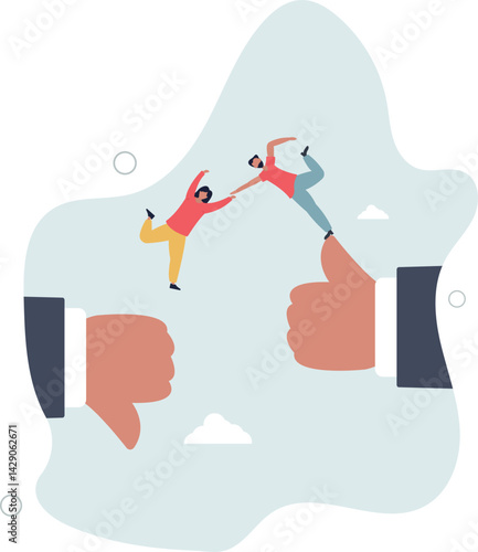 Mentor support, coaching or training for employee improvement, help colleague or partner to work better, advice or consult concept. character life .