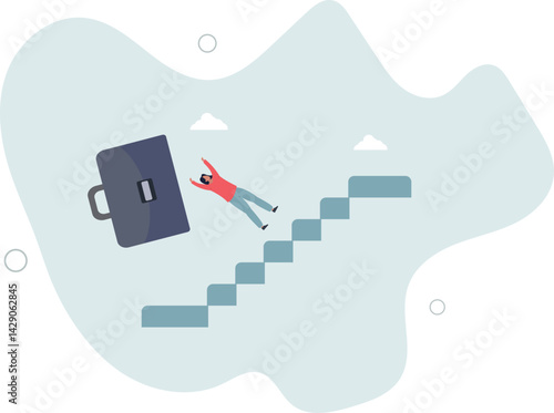 Business risk, mistake or failure, challenge or problem and difficulty, accident causing bankruptcy concept. character life .