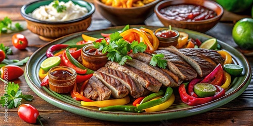 Gourmet Mexican Feast - Grilled Meat & Fresh Veggies