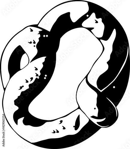 A Simple Black And White Illustration Of A Pretzel