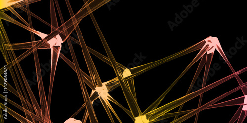 Abstract connecting dots and lines with geometric background. Geometric plexus structure cybernetic concept. Internet connection network high digital technology with connecting points and lines.